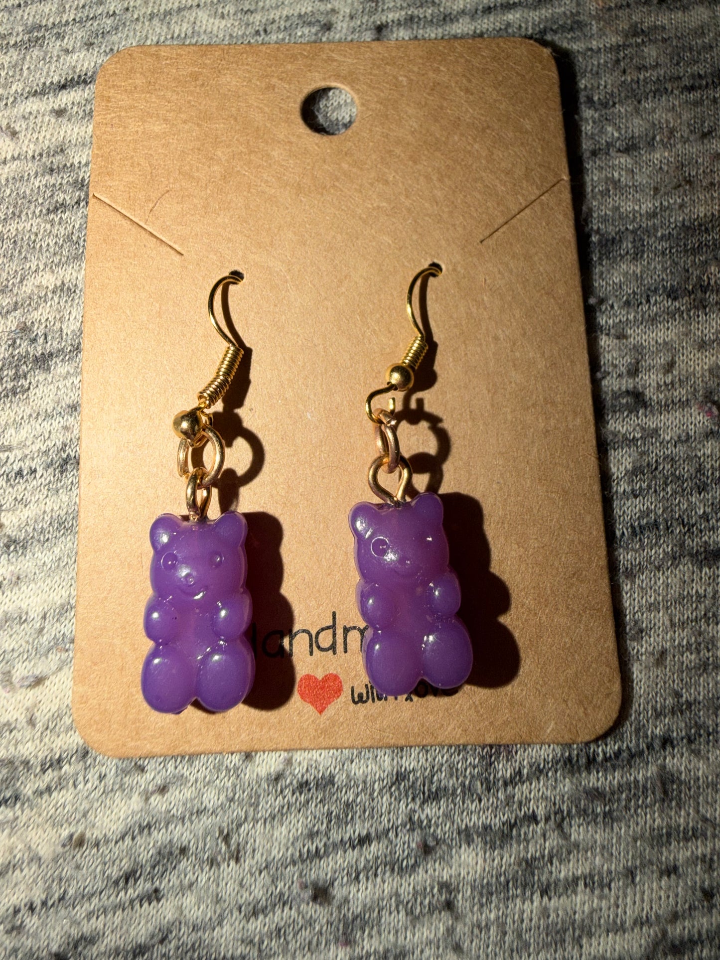 Purple Gummy Bear Earrings