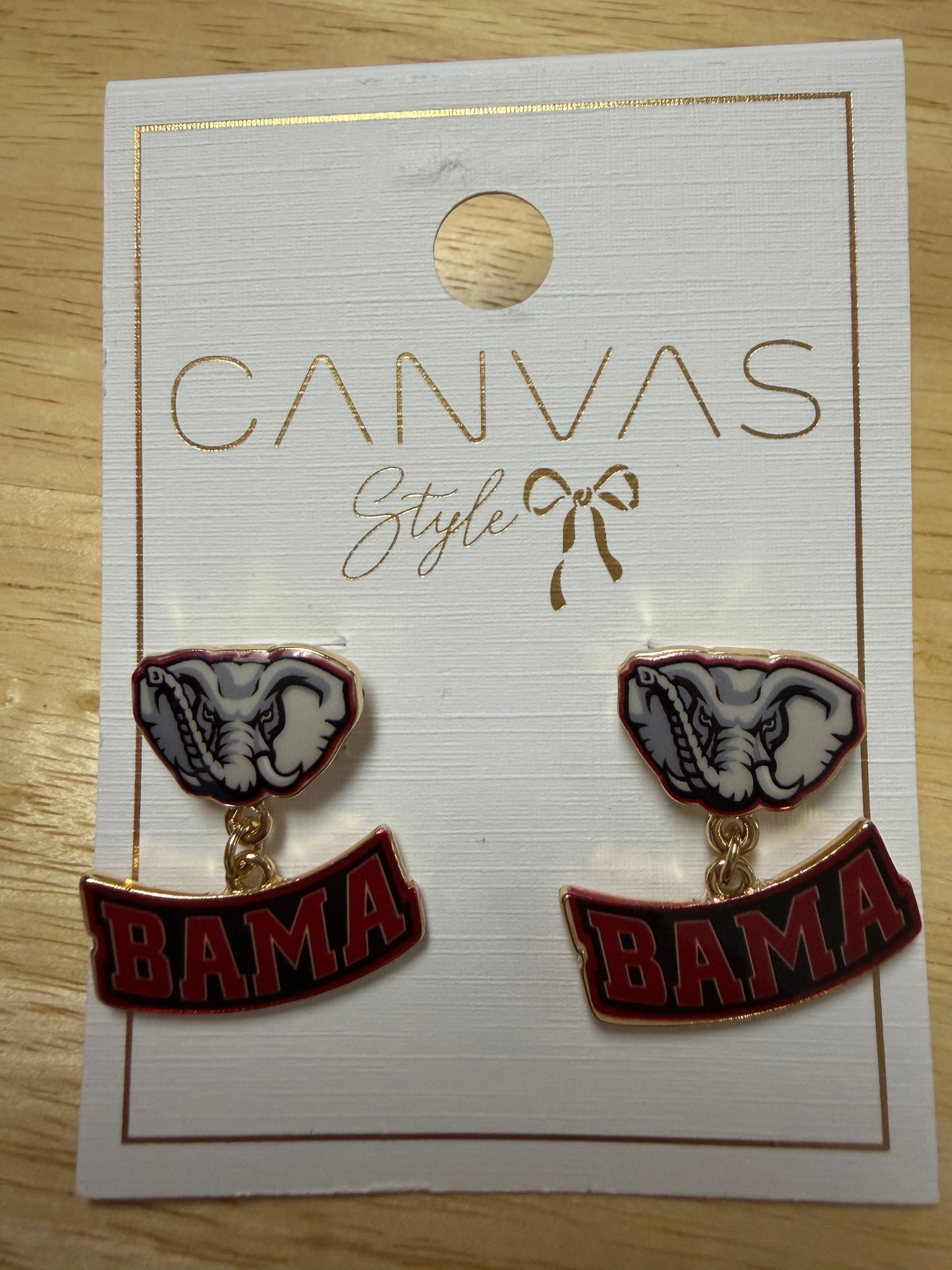 Alabama Bama Elephant Dangle Earrings