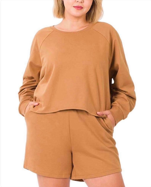 Zenana Shorts and Long Sleeved Shirt Set