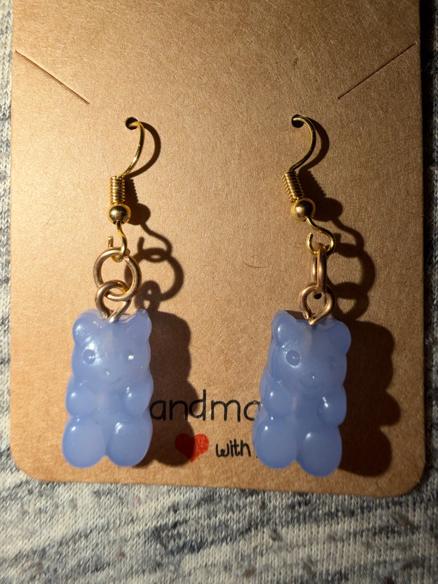 Gray/ Blue Gummy Bear Earrings