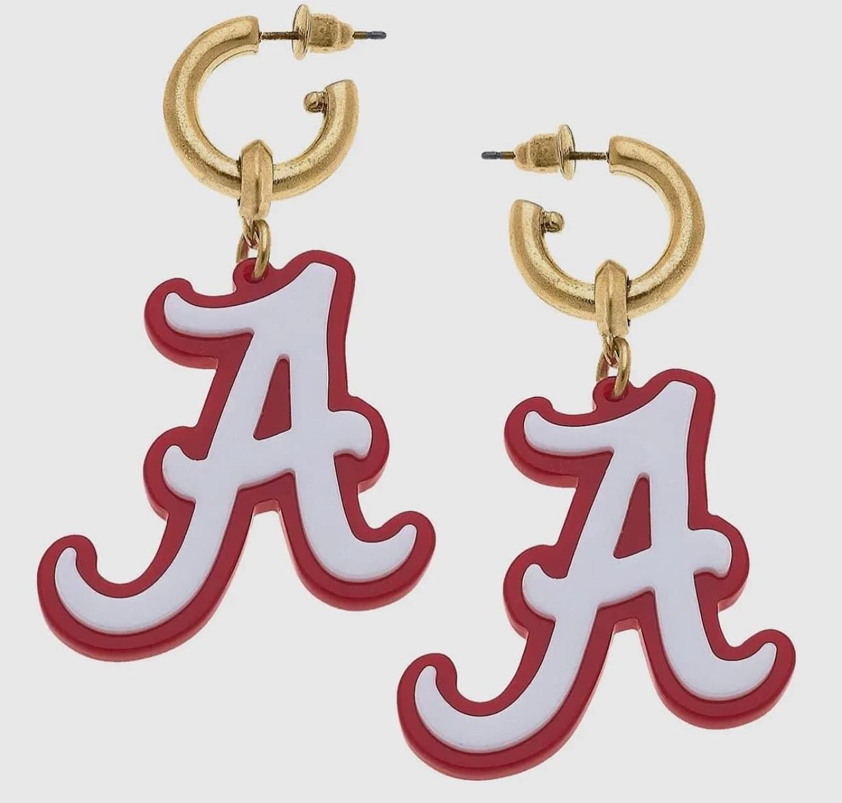 Alabama Acrylic A Hoop Earrings