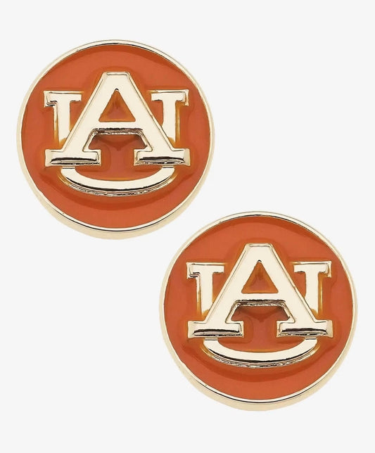 Auburn Orange Logo Stud Earrings