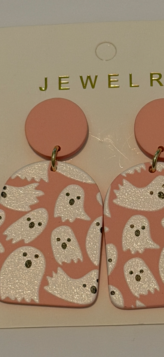 Pink Ghost Earrings