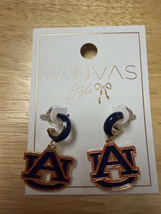 Auburn Logo Huggie Earrings