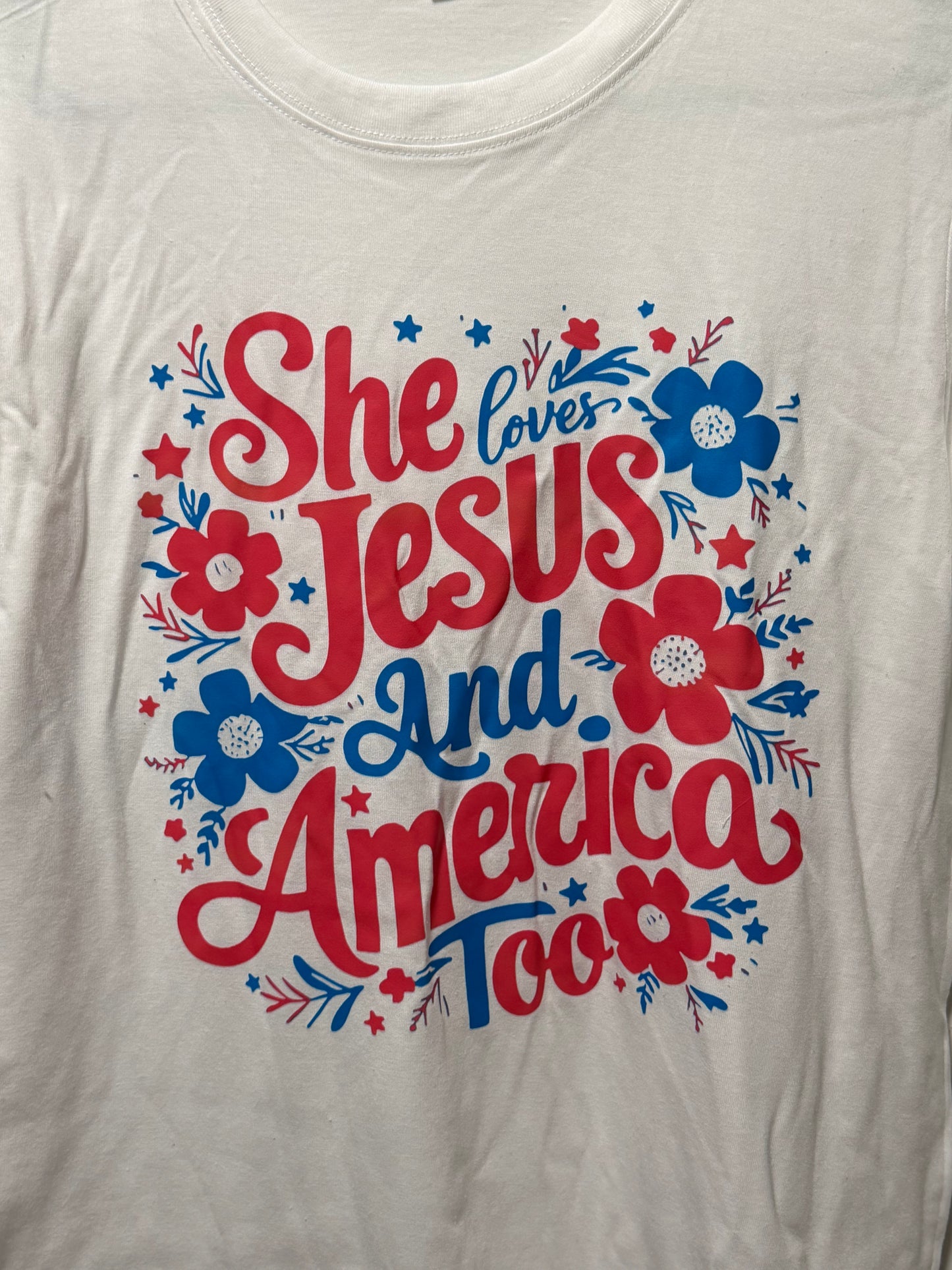 She Loves Jesus and America Too T-Shirt