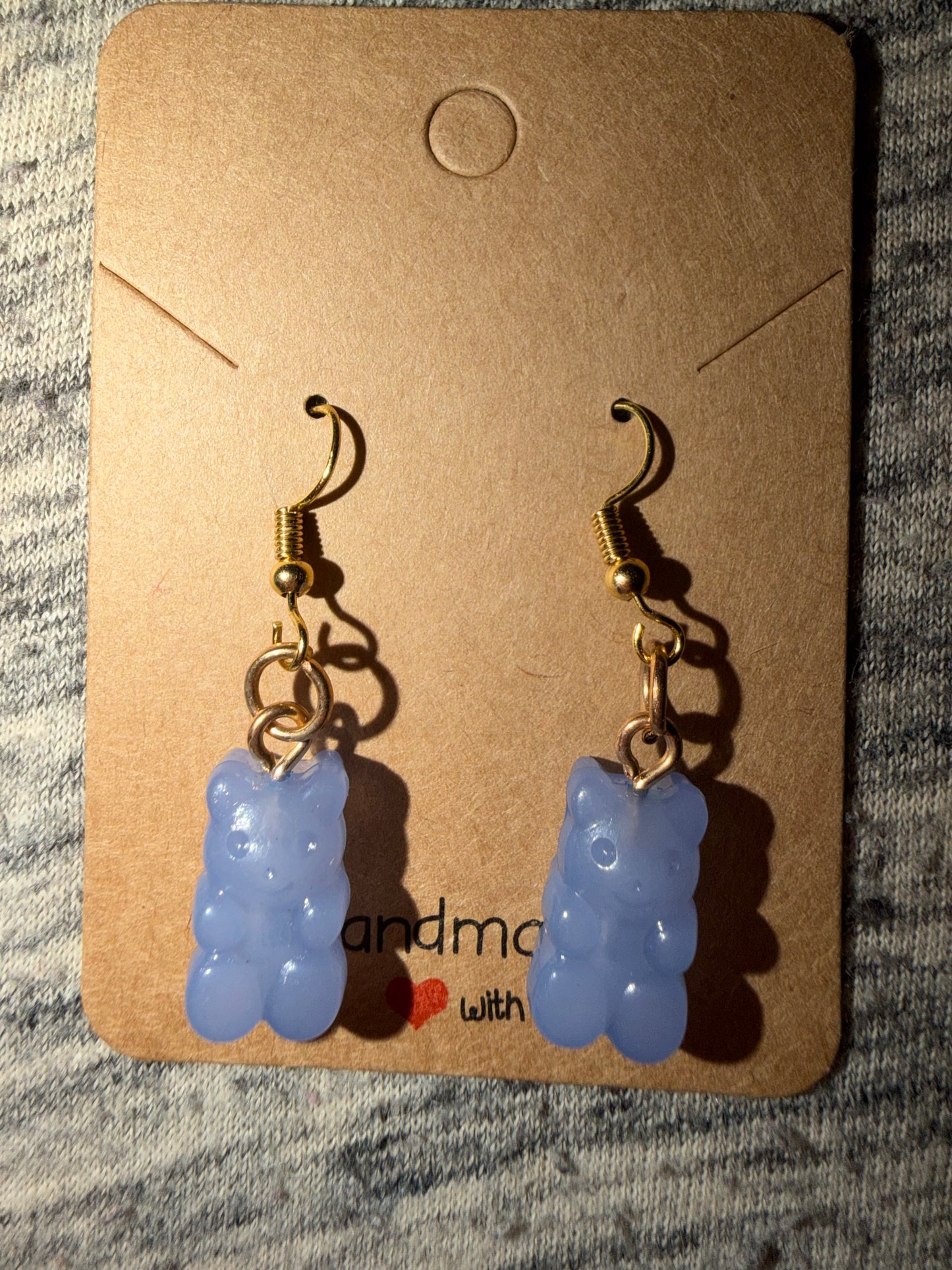 Gray/ Blue Gummy Bear Earrings