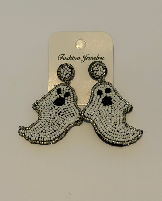Beaded Ghost Earrings