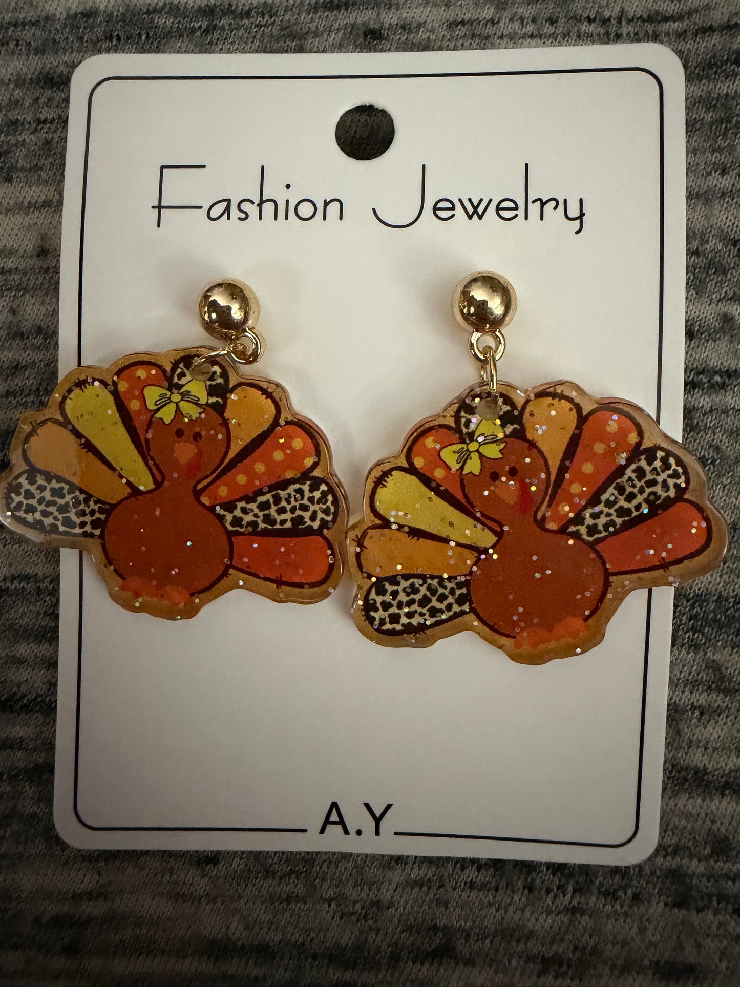 Glitter Turkey Earrings