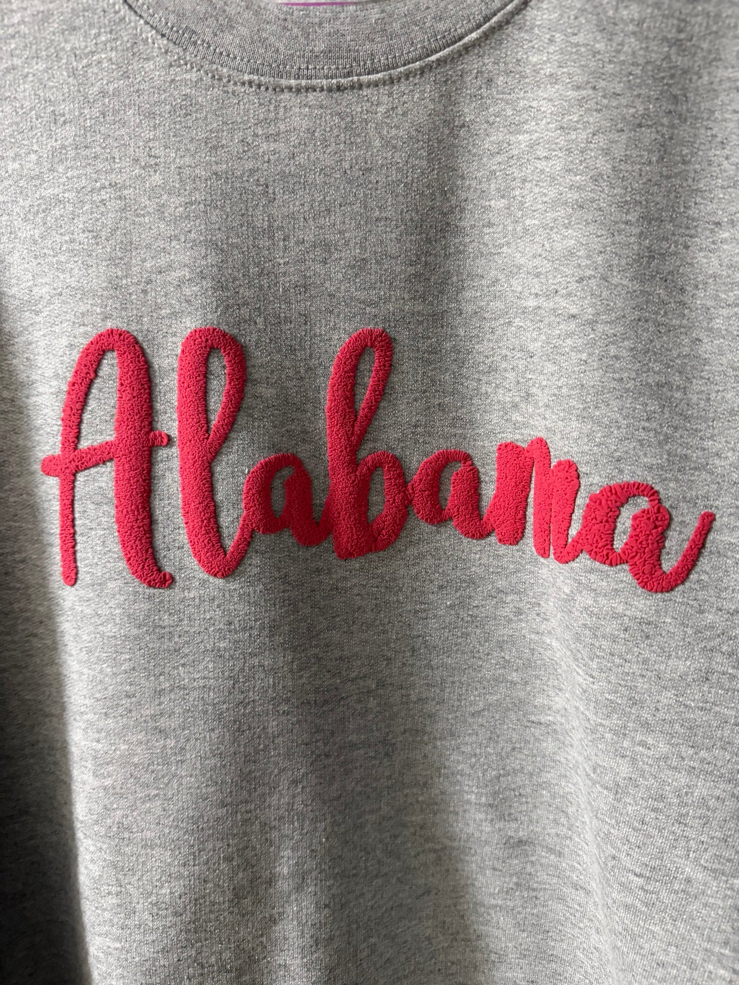 Alabama Puff Vinyl Gray Sweatshirt