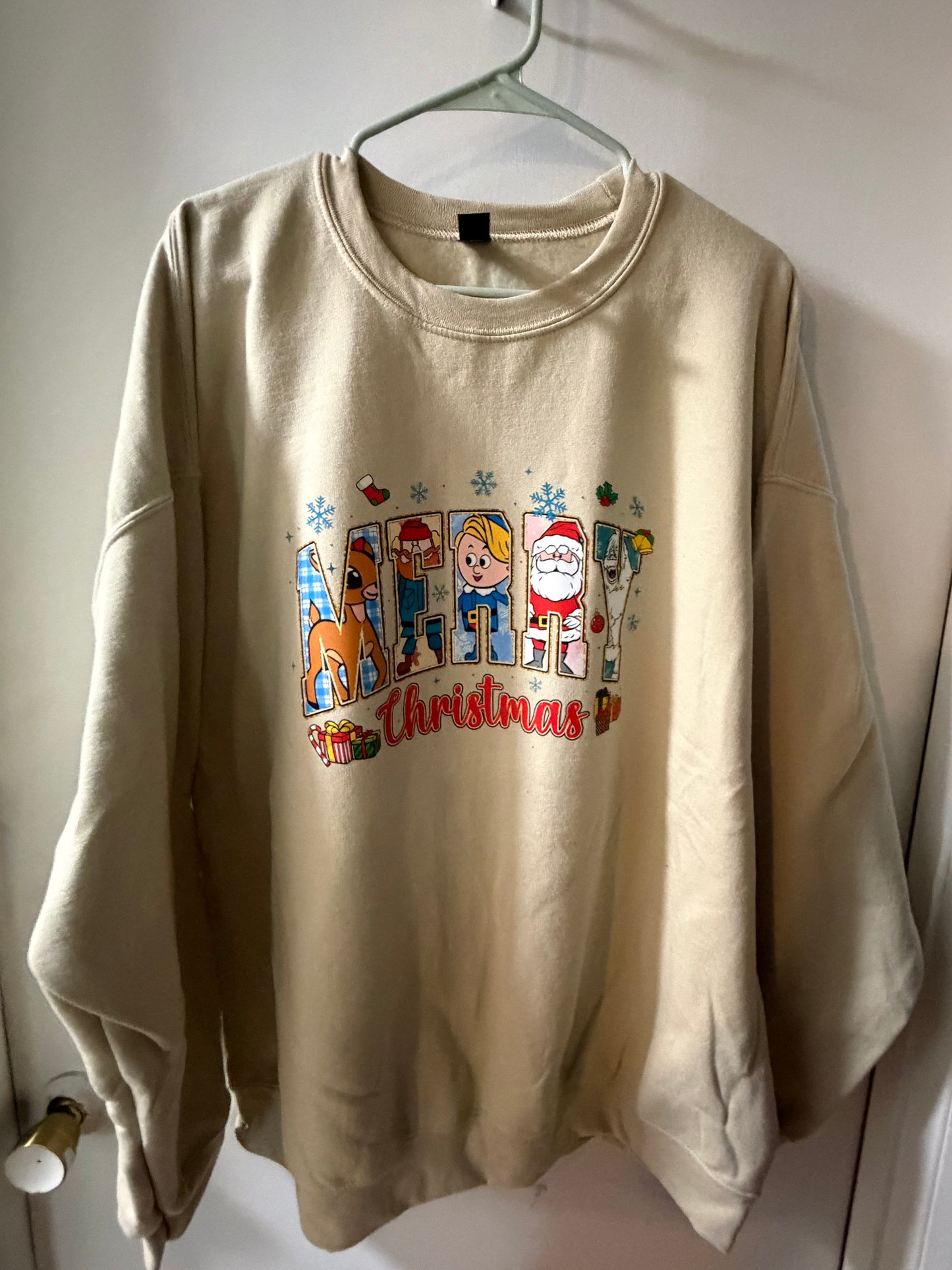 Merry Rudolph Tan Sweatshirt