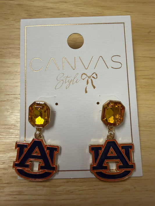 Auburn Jeweled Logo Earrings