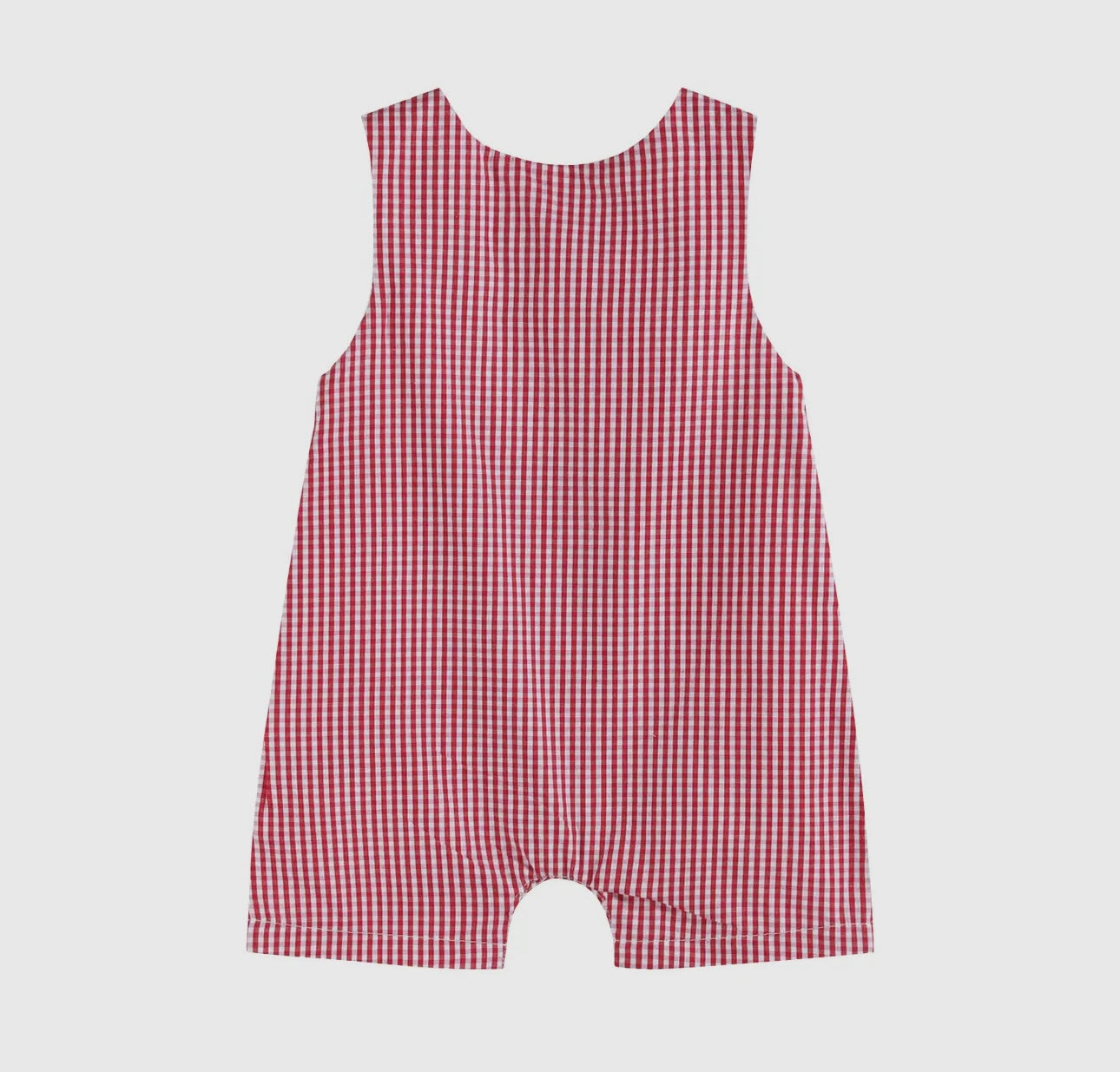 Gingham Baseball Smocked Shortalls