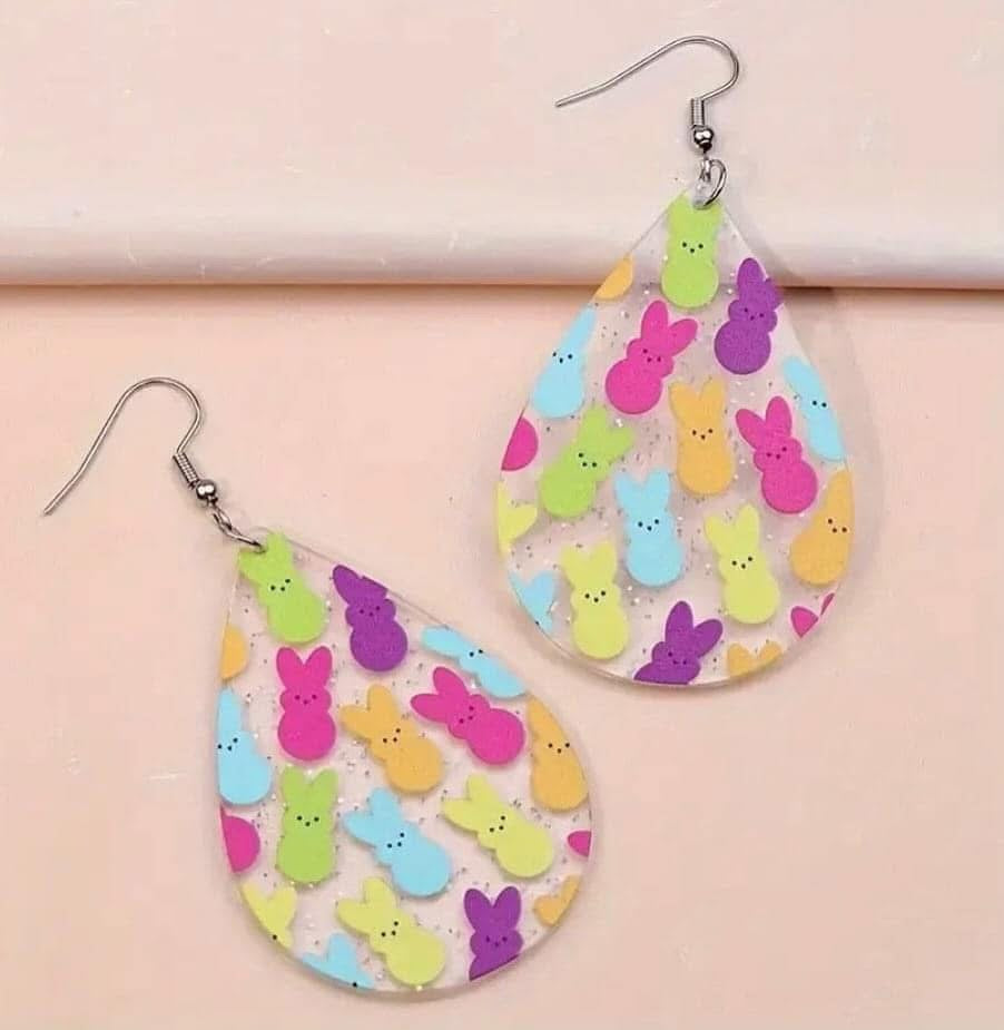 Acrylic Rabbit Drop Earrings