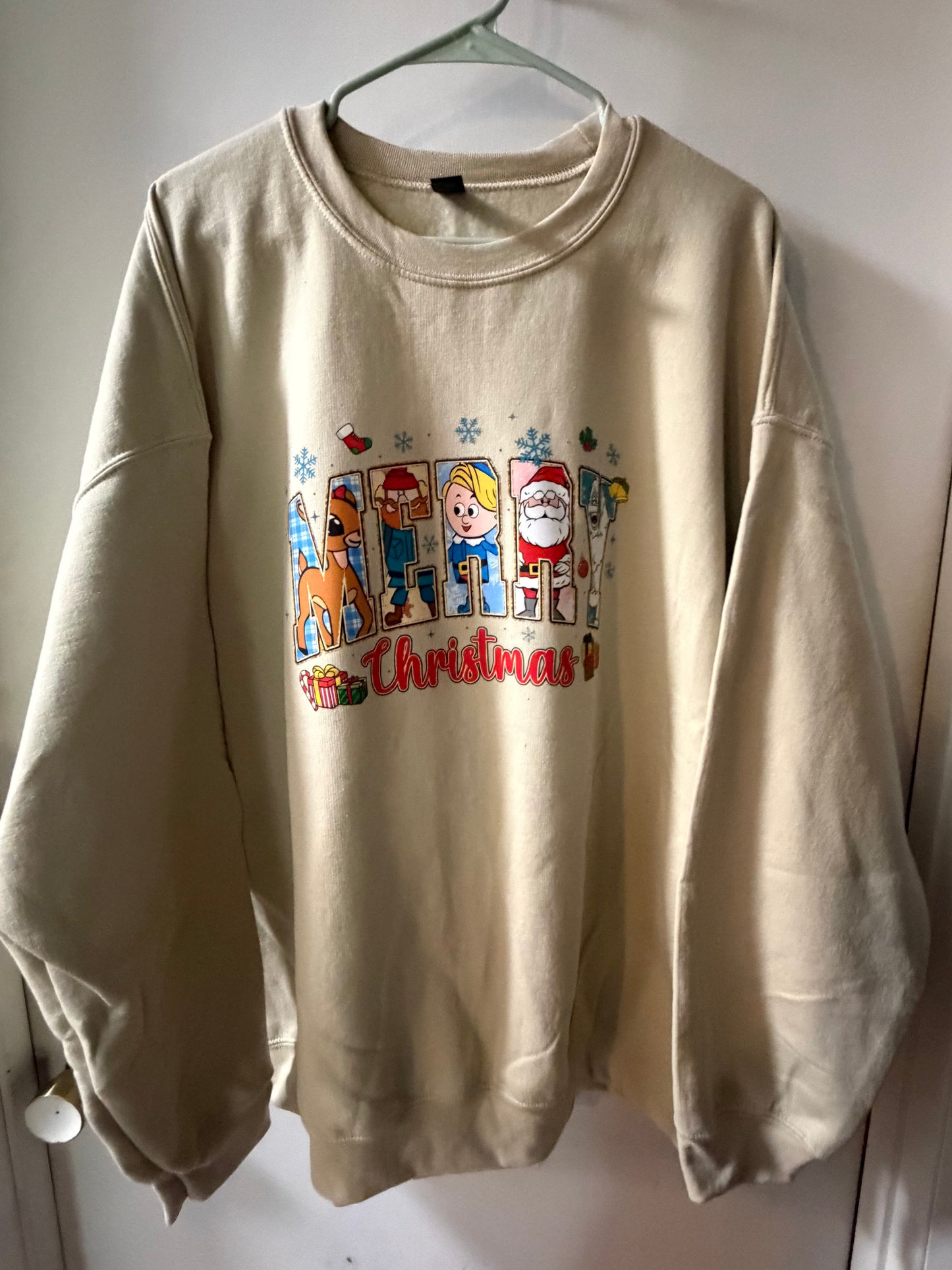 Merry Rudolph Tan Sweatshirt