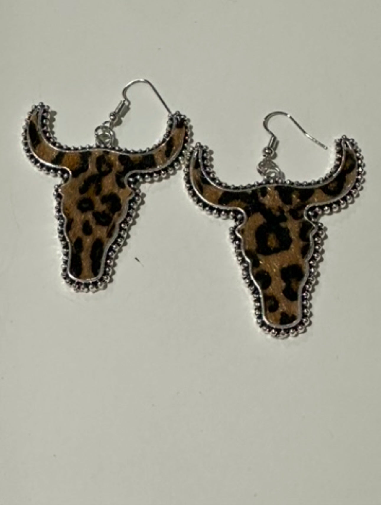Leopard Print Bull Earrings