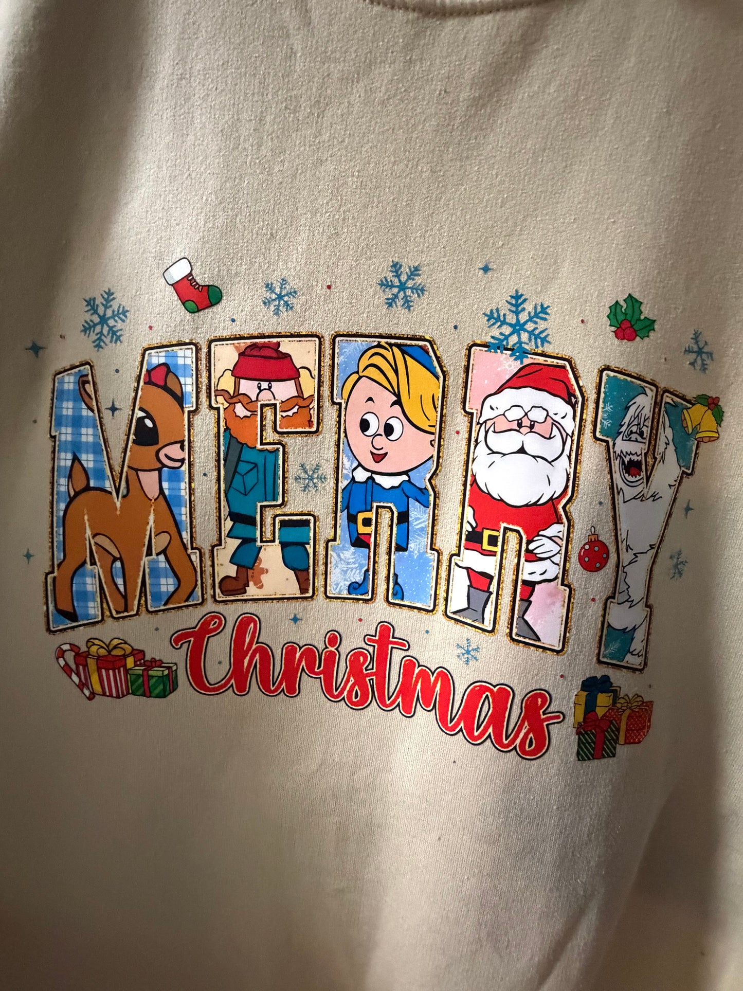 Merry Rudolph Tan Sweatshirt