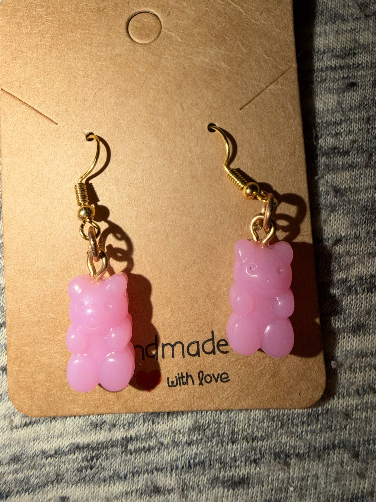 Pink Gummy Bear Earrings