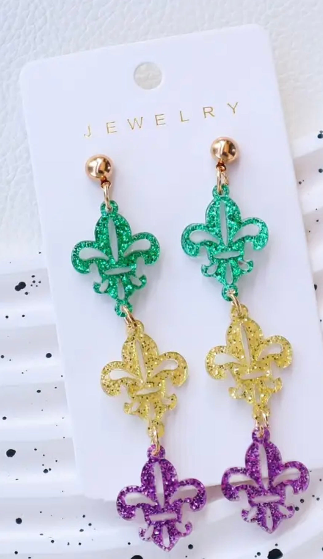Mardi Gras Fleur de Lis Earrings