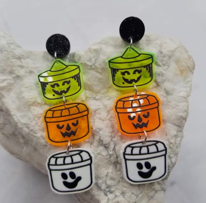 Halloween Bucket Earrings