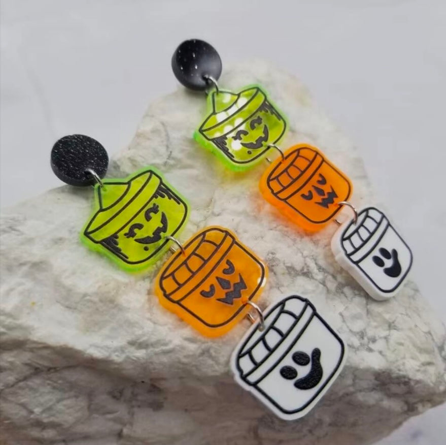 Halloween Bucket Earrings