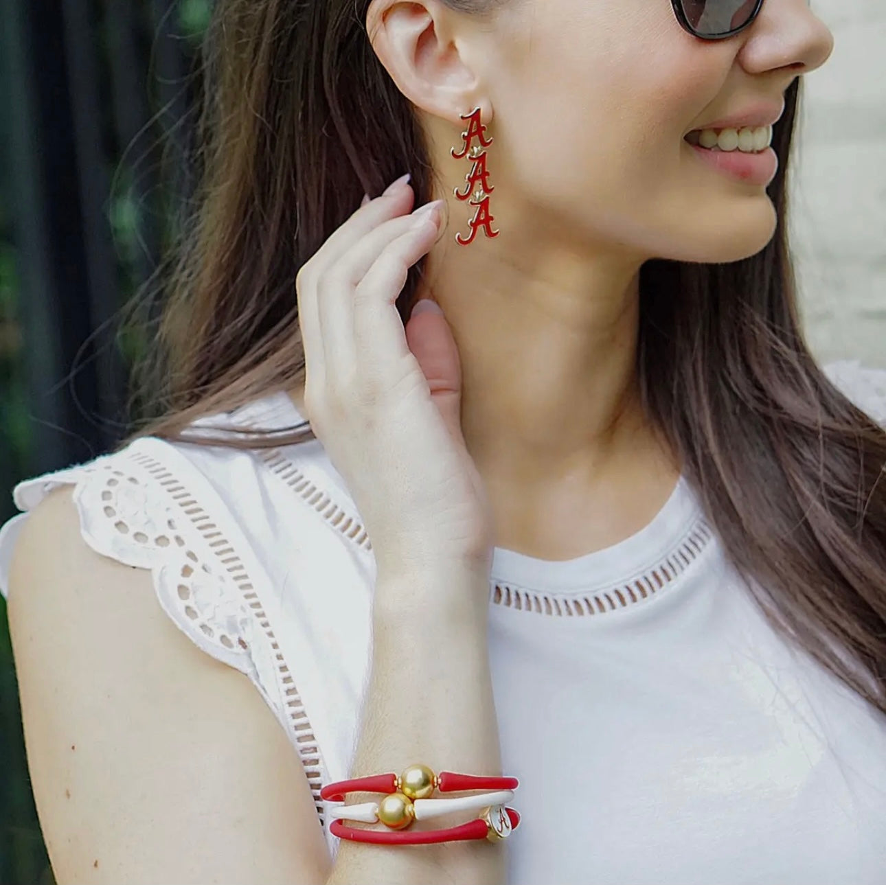 Alabama Triple Logo A Earrings