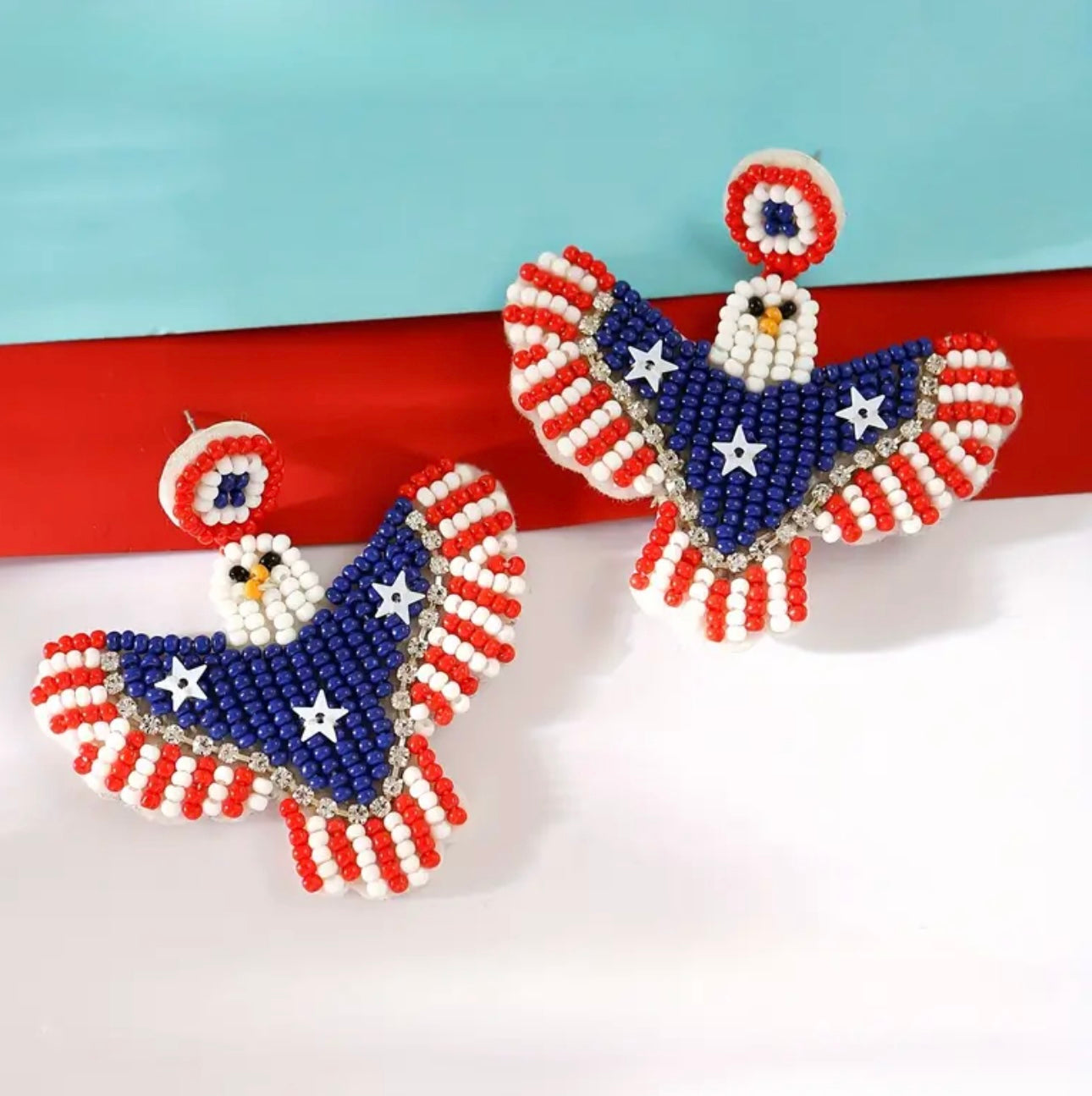 Patriotic Eagle USA Earrings