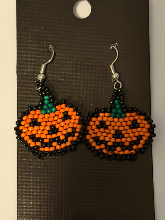 Pumpkin Beaded Earrings